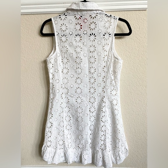 V Cristina embroidered eyelet fabric 100% cotton cover up - Picture 2 of 4
